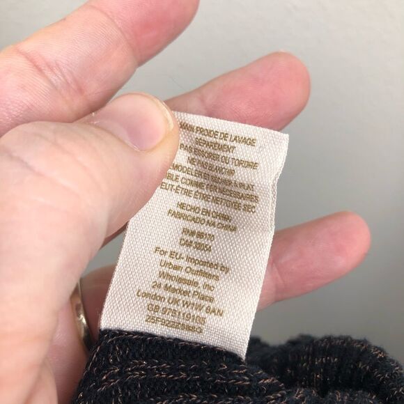 Free People Cozy Cabin Metallic Sweater Dress Zig Zag Kint Long Sleeve Medium - Picture 7 of 7